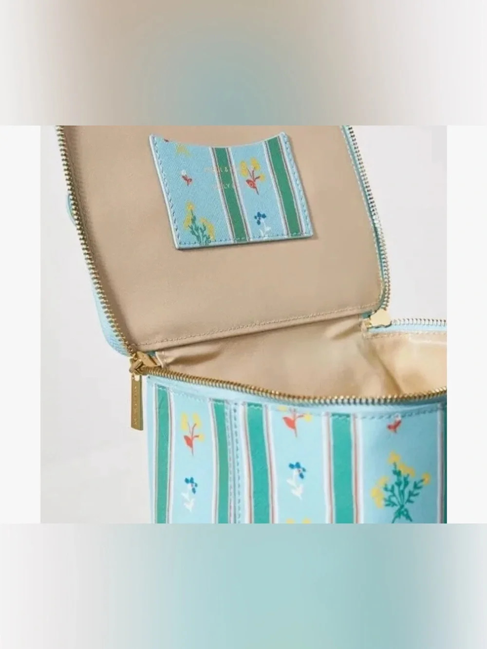 Pencil & Paper Co x Neely & Chloe Stripe Cosmetic pouch with Top Handle and Zip